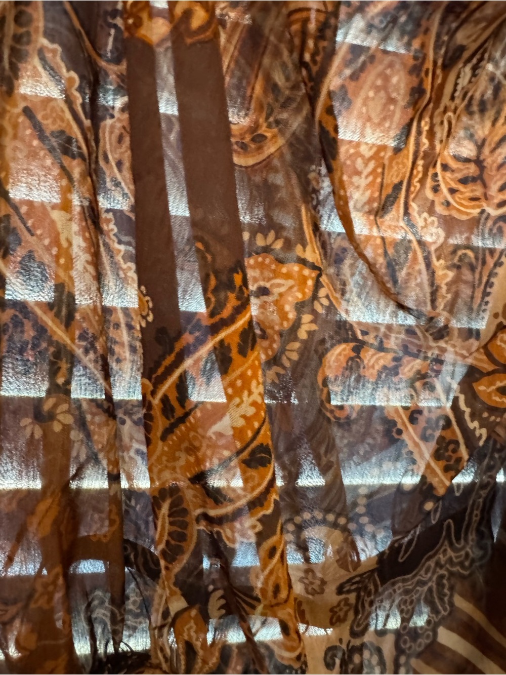 Ashley Stewart Brown and Tan Paisley Maxi Skirt